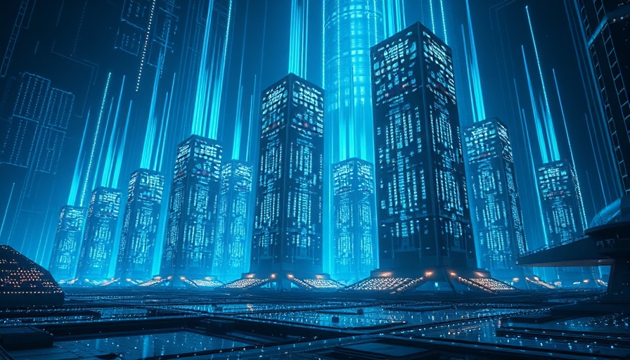 Futuristic GPU-accelerated vector indexing concept art.