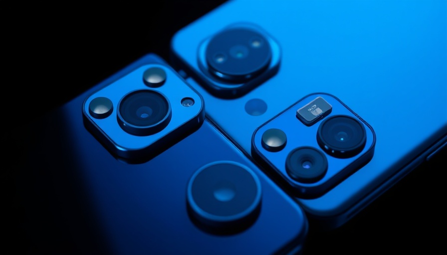 AI-generated content depicting modern smartphones with multiple cameras.