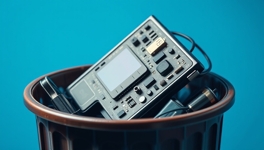 AI policy changes symbolized by discarded tech icon in trash.