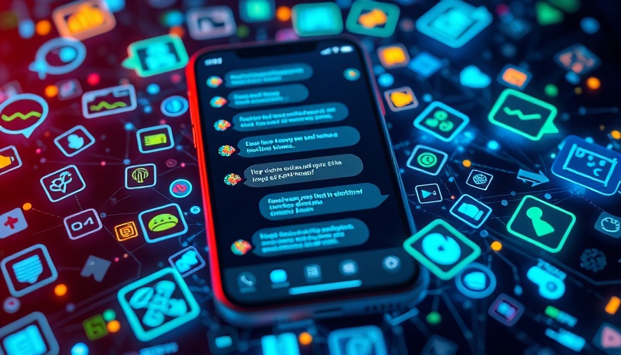 AI agents on smartphone screen discussing pizza order in a digital environment.