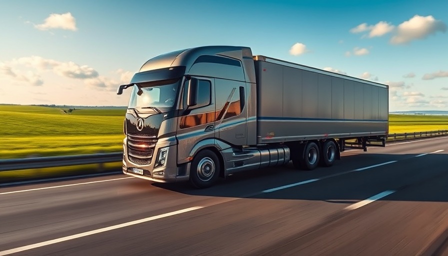 Sleek modern electric semi-truck cruising on highway