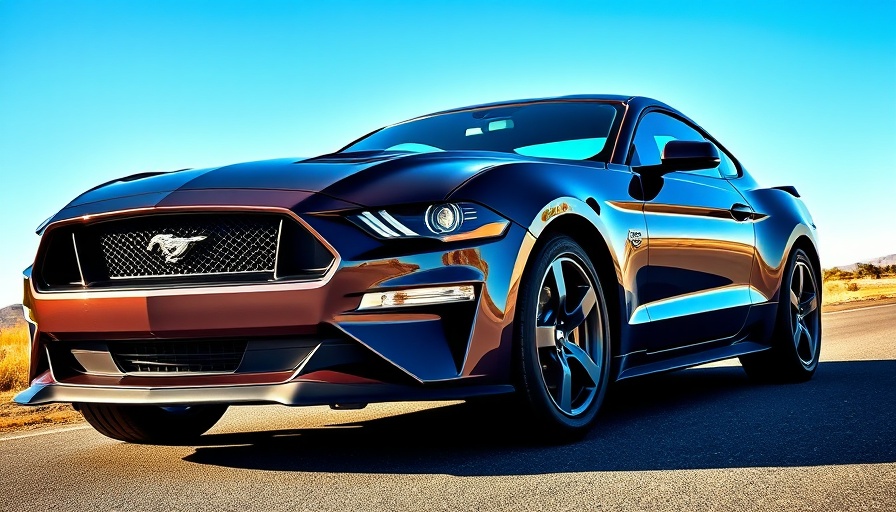 Close-up of a Ford Mustang Boss 302 with glossy finish.