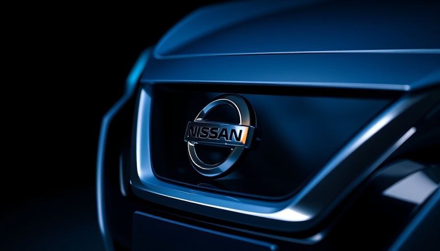 Nissan electric vehicle front, sleek design detail.