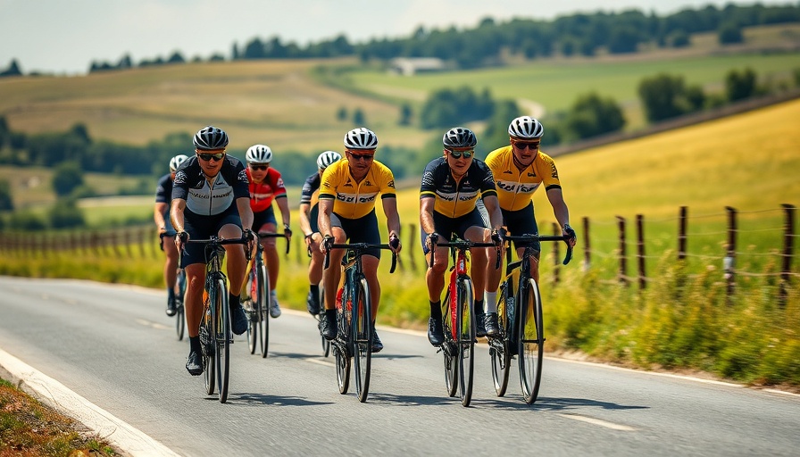 Cyclists riding in a Shimano partnership team on a rural road.