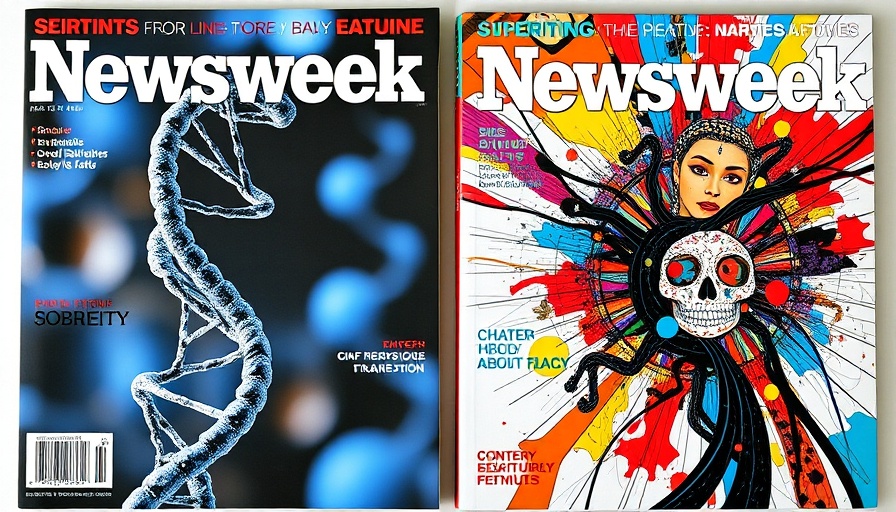 Contrasting Newsweek covers showcasing topics and art, Newsweek turnaround.