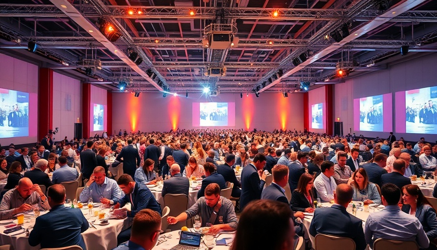 Champions League of Technology event with professionals dining and discussing.