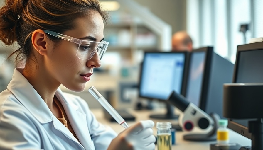 Scientist researching dementia treatment in a lab setting.