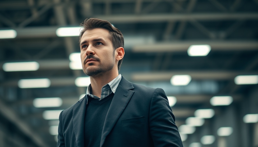 Professional man in industrial setting for AI image generation.