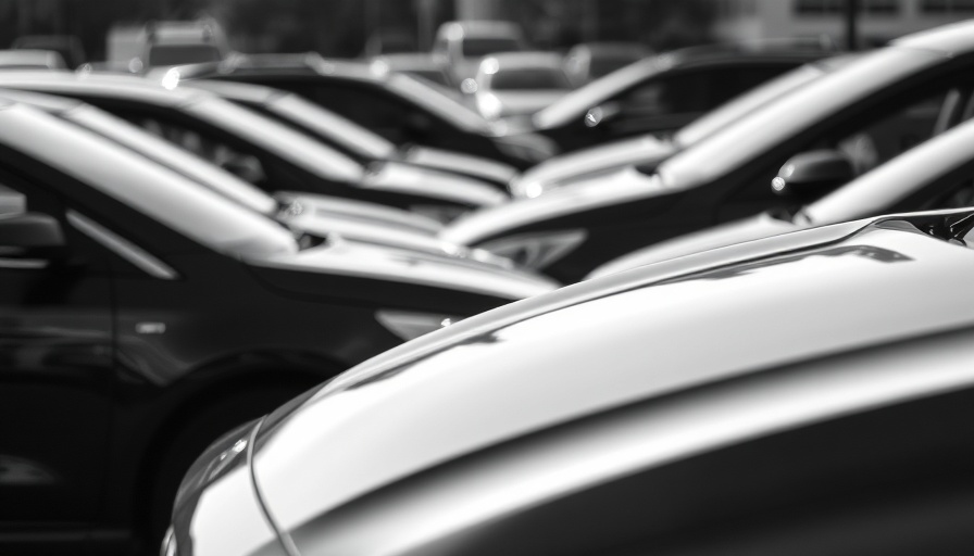Close-up of parked cars illustrating auto decisioning concept.