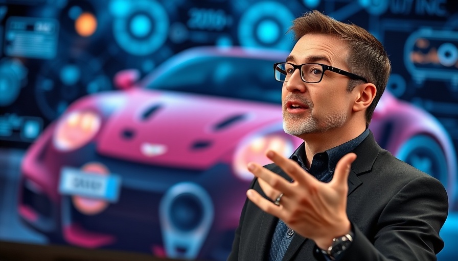 NADA Show speaker presenting automotive technology.