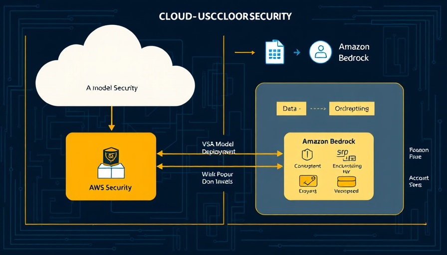 AI Security in AWS: Amazon Bedrock deployment diagram featuring encrypted data flow and orchestration.