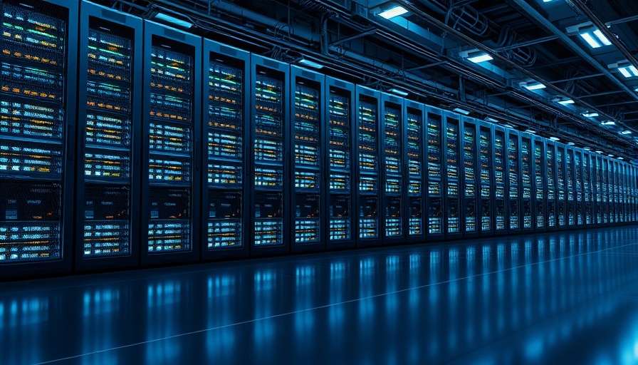 Modern server racks in data center signify AI investment.