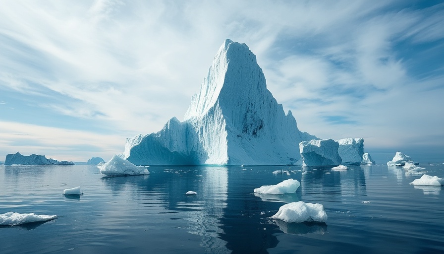 Majestic iceberg in serene ocean under soft sky, Apache Iceberg