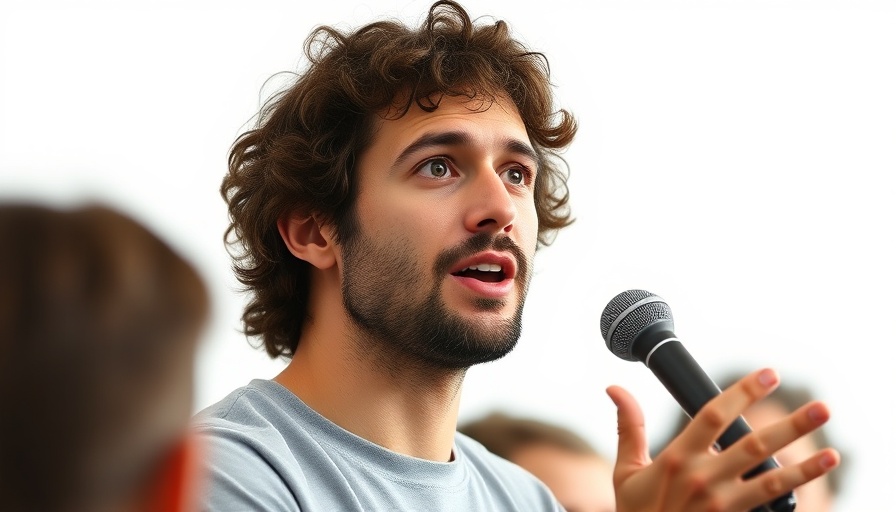 Curly-haired man speaking confidently, Meta AI development context.