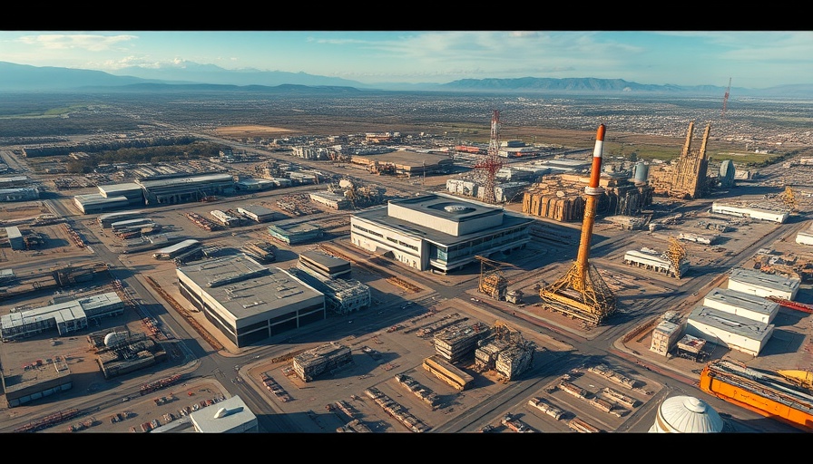 Nikola Corporation headquarters aerial view, vibrant industrial scene.