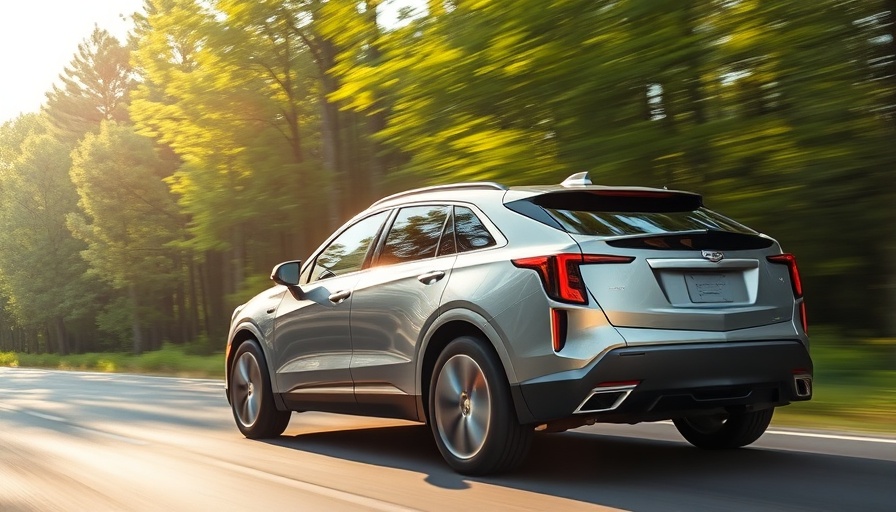 2026 Cadillac Lyriq-V driving on forest road.