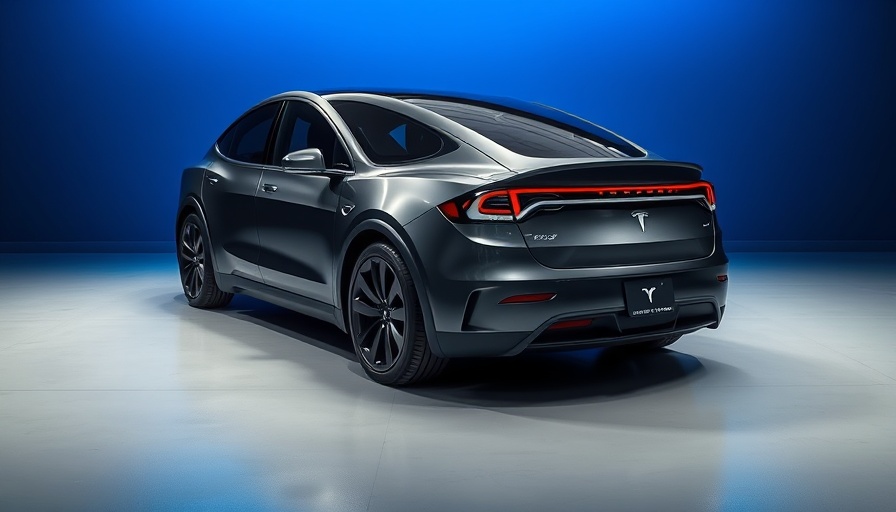 Sleek Tesla Model Y with gradient blue background.