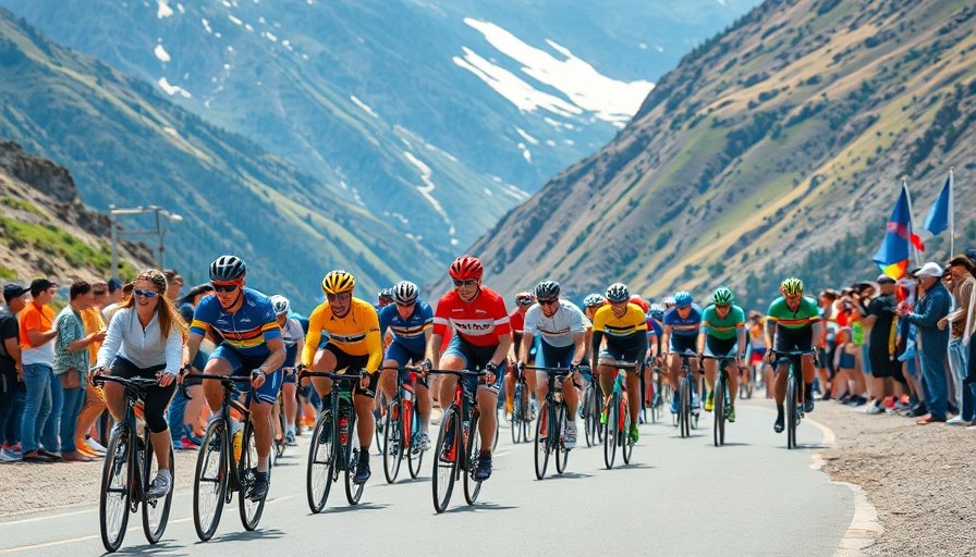Colorful cycling race with enthusiastic spectators