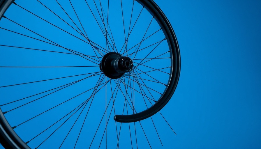 Campagnolo Shamal Wheel in futuristic blue setting with strings.