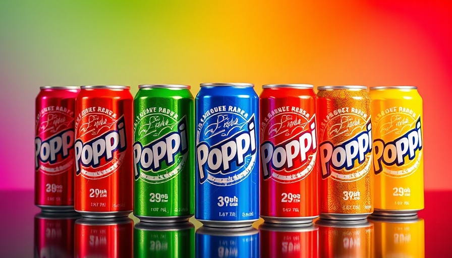 Poppi Super Bowl soda variety colorful cans promotion.