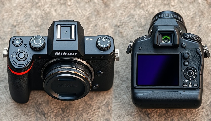 Nikon Z6 III camera displaying top, front, and back views on a textured surface.