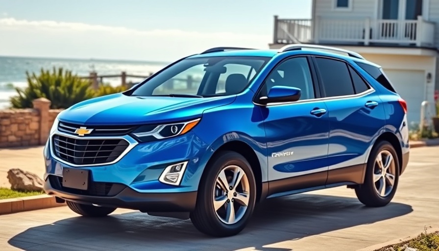 Chevy Equinox EV parked on a sunny coastal driveway