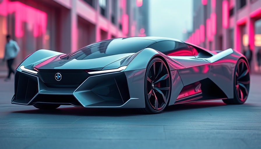 Futuristic Jaguar concept car in vibrant rebranding display.