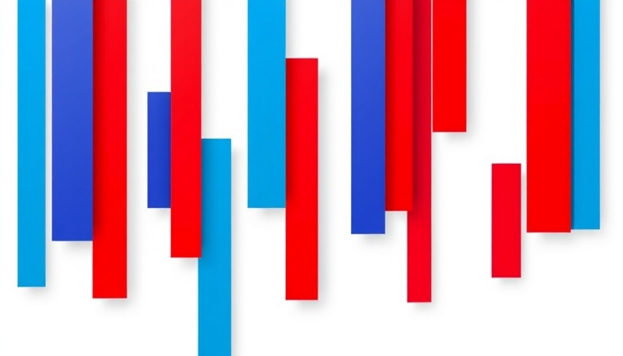 Modern abstract logo with red and blue bars.