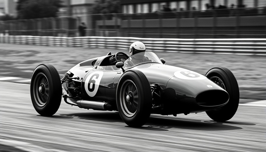 Vintage race car on track showcasing automotive sales history.