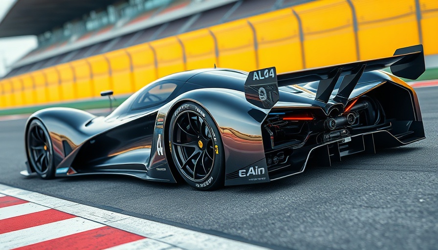 Auto industry disruptions: advanced car and components on race track.