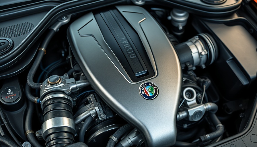 Detailed view of Alfa Romeo gas engine showcasing V6 mechanics.