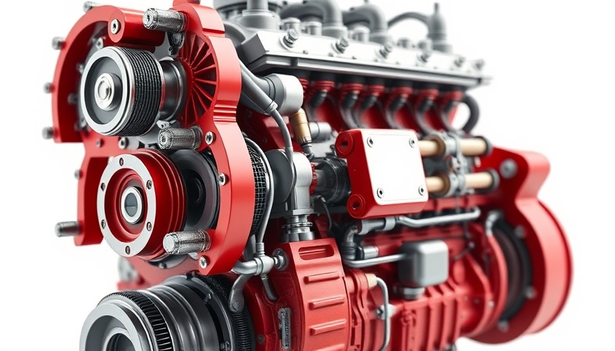 Hydrogen combustion engine cutaway view, showcasing internal components.