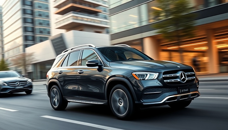 Mercedes-Benz GLE PHEV driving in modern cityscape