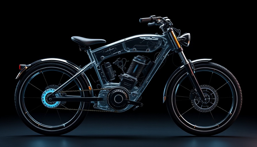 Futuristic eBike showcasing internal technology with glowing components