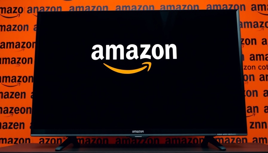 Modern TV advertising concept with Amazon logo display.