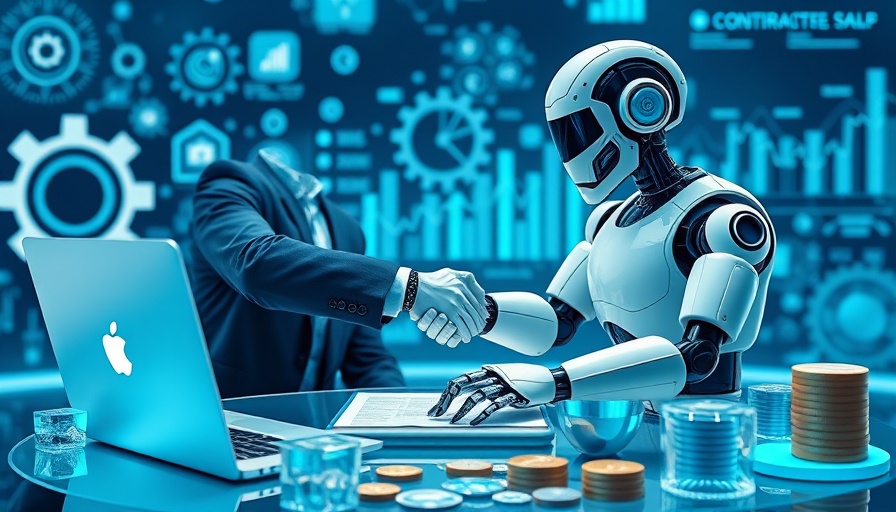 Futuristic illustration of AI growth in business collaboration.