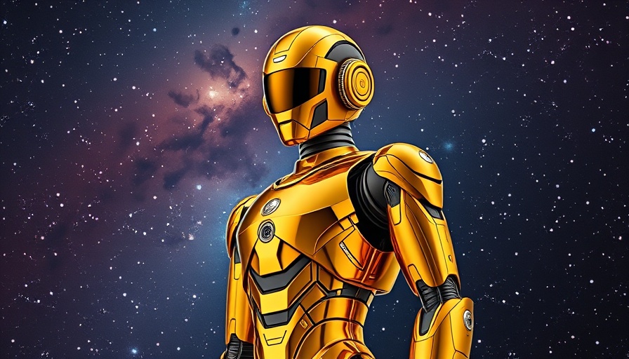 Golden humanoid robot in space galaxy, AI Patent Analysis Tool