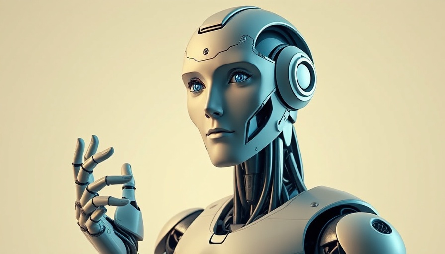 AI Digital Employees concept with advanced humanoid robot.