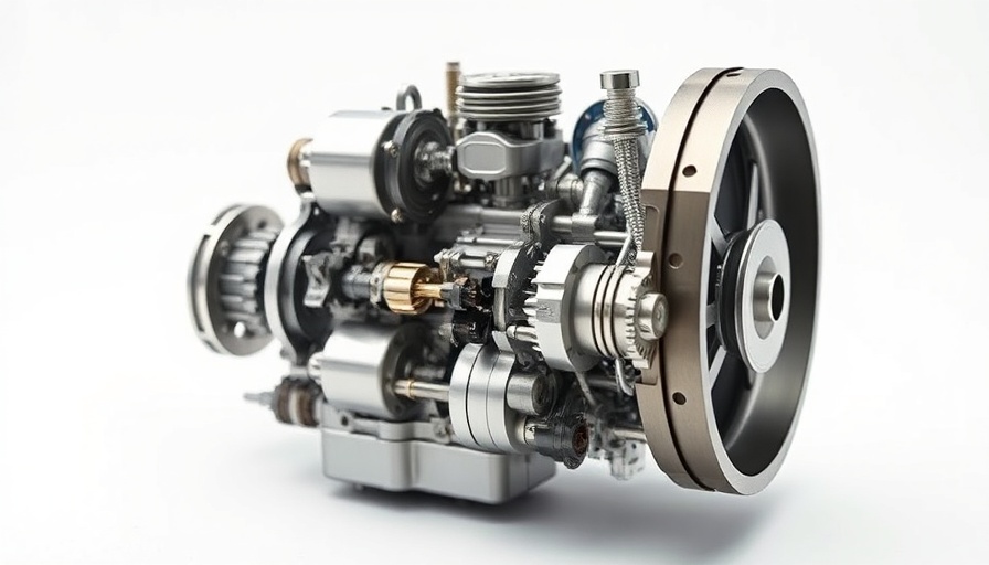 Cutaway view of a hydrogen combustion engine showcasing internal parts.