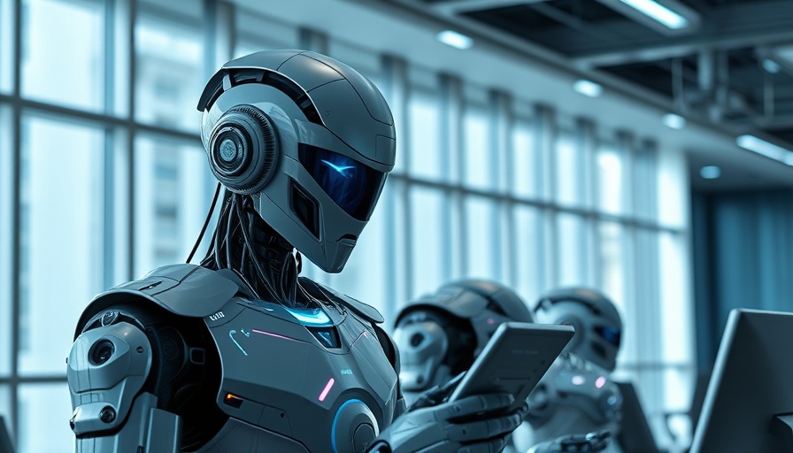 Robots in office showcasing AI for process automation.