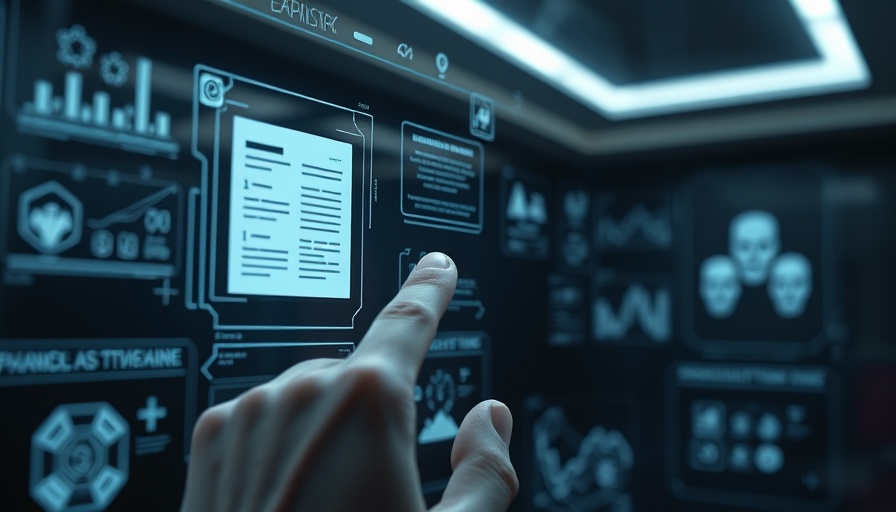 AI cybersecurity digital interface interaction, touching holographic documents.