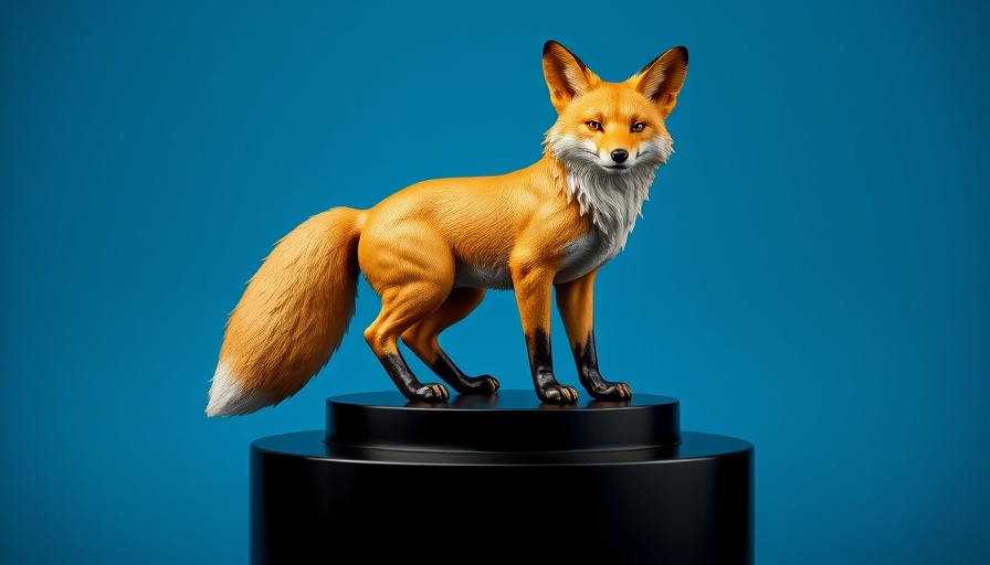 Golden fox trophy for Top-Rated Dealer Awards 2024 on blue background.