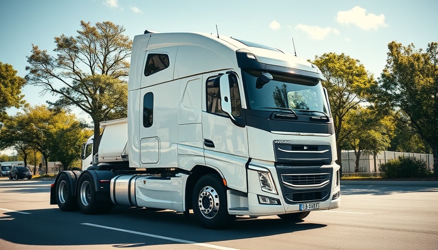 Hydrogen Economy: Modern semi-truck symbolizes sustainable transport.