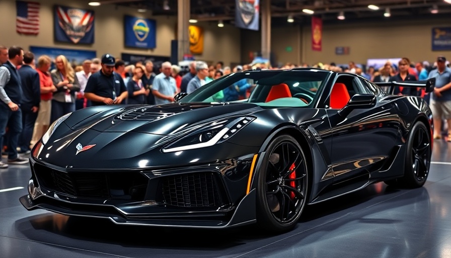 Corvette ZR1 auction event in crowded showroom