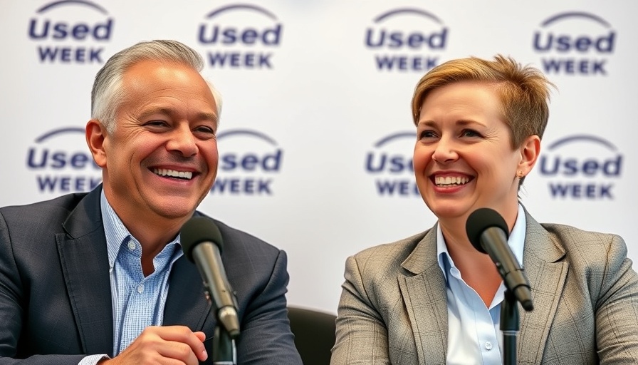 Professionals discussing operational excellence at Used Car Week event.