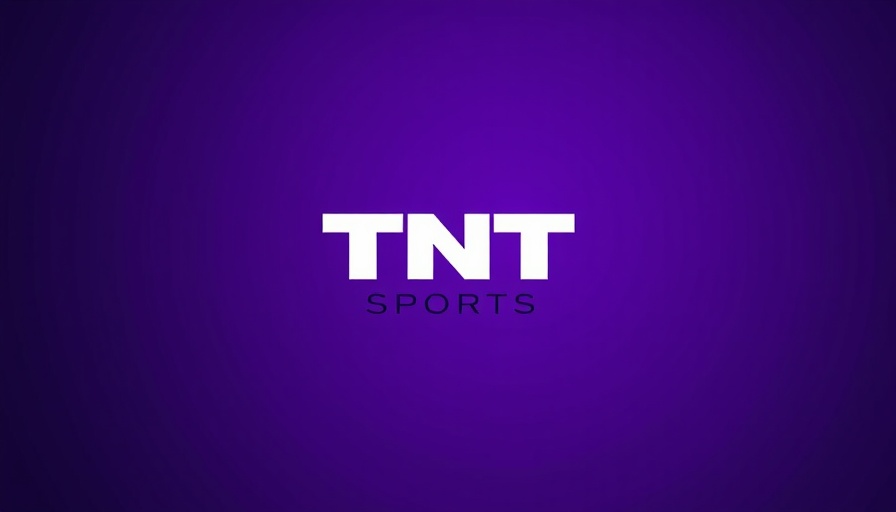 Vibrant TNT Sports logo on gradient background, cycling content focus.