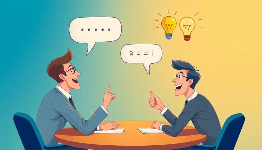 Illustration of brainstorming meeting with ideas, Fractional CMO concept.