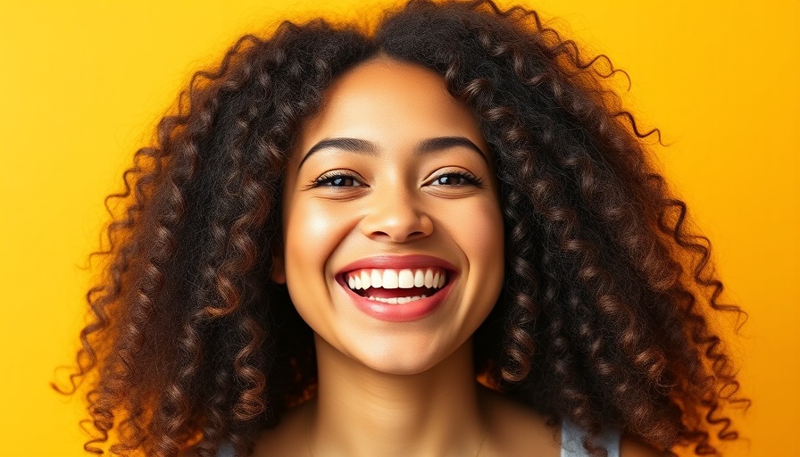Cheerful woman smiling for diversity and inclusion concept