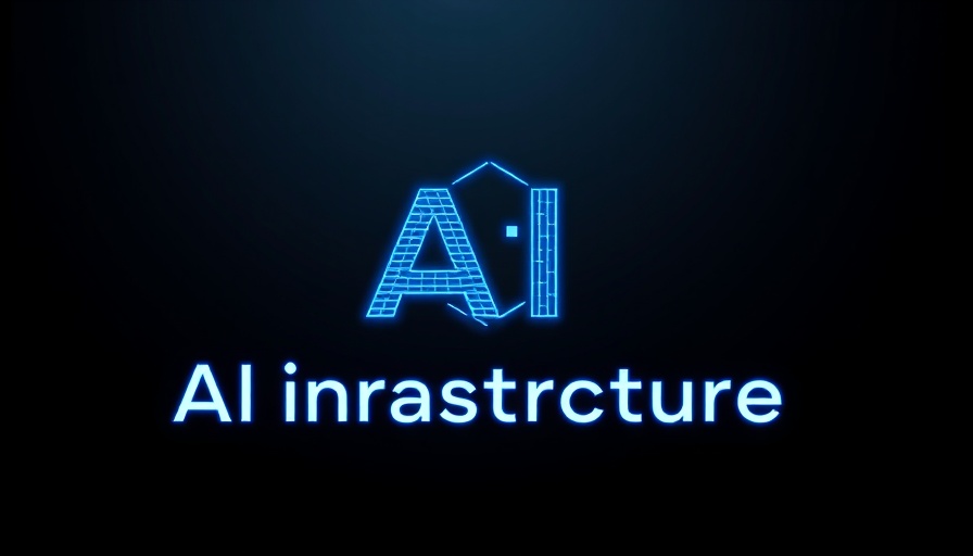 AI Infrastructure announcement with futuristic design and logo.