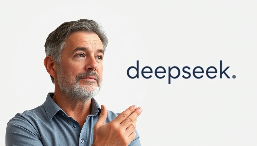 AI Innovation speaker presenting with deepseek logo.
